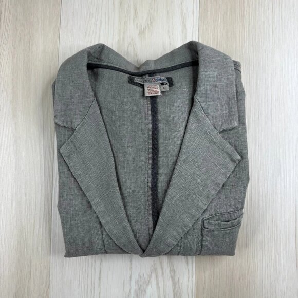 Carbon 2 Cobalt Mens Gray Unstructured Button Front Sport Coat Blazer Large - Picture 1 of 14